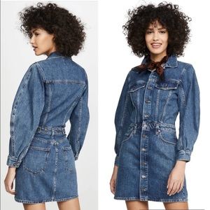Agolde Jeans Long Sleeve Balloon Sleeve Jean Dress
